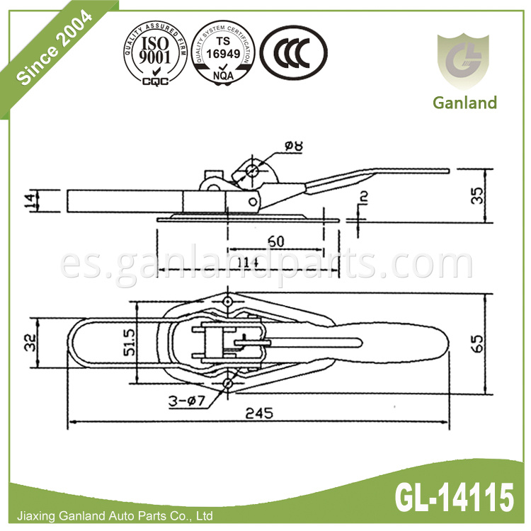 Door lock with clip over latch GL-14115